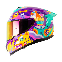 Casco Integral Shaft Pro 610 Doble Visor Magic World Verde Menta