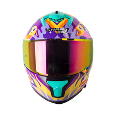 Casco Integral Shaft Pro 610 Doble Visor Magic World Verde Menta