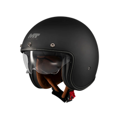 Casco Abierto MT Lemans 2 SV Custom Negro Mate | Certificación ECE – Estilo Retro