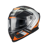Casco integral MT Braker 2 Inception Gris Naranja Brillo
