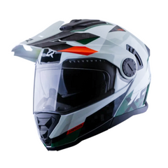 Casco multipropósito Abatible X-Sports 165 Amtop Blanco Verde Naranja