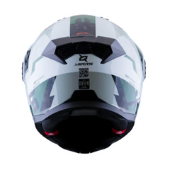 Casco multipropósito Abatible X-Sports 165 Amtop Blanco Verde Naranja