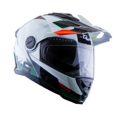Casco multipropósito Abatible X-Sports 165 Amtop Blanco Verde Naranja