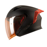 Casco Abierto Shaft 226 Negro Solid Naranja