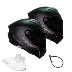 Dos Cascos integrales Spartan Draken Solid Negro Mate + Visor Negro