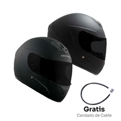 Combo 2 Cascos Integrales KNT 878 Negro mate visor negro