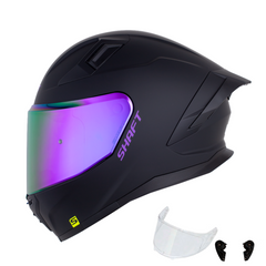 Casco Integral para mujer Shaft 558 Solid Negro Mate con Morado | Certificación ECE 22.06