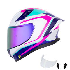 Casco Integral para mujer Shaft 558 Xpeed Blanco Fucsia | Certificación ECE 22.06