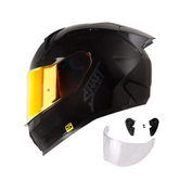 Casco Integral Shaft 560 Solid Negro Gris Brillo Visor Rojo