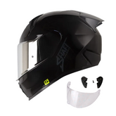 Casco Integral Shaft 560 Solid Negro Gris Brillo Visor Plata