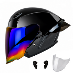 Casco Abierto X-Sports 631 Solid Negro Brillo