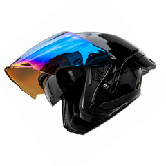 Casco Abierto X-Sports 631 Solid Negro Brillo