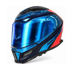 Casco integral SMK Agnar Cyborg Cromo Azul + Iridium azul