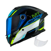 Casco integral MT Braker 2 Harmony Azul Amarillo + Visor Iridium Azul
