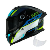 Casco integral MT Braker 2 Harmony Azul Amarillo + Visor Humo
