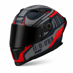 Casco integral MT Braker 2 Cockpit Rojo Azul Navi + Visor negro