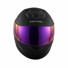 Casco Integral KNT 878 Negro mate + visor iridium Morado