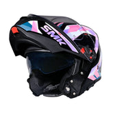 Casco Abatible SMK Gullwing Charger Blanco Rosa