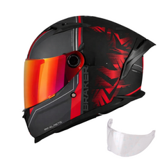 Casco integral MT Braker 2 Charm Rojo Mate + Visor iridium Fuego