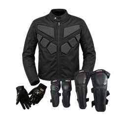 Combo Chaqueta para moto DRF Urban Lite + Rodilleras + Coderas + Guantes