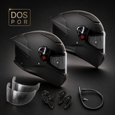 Combo 2 Cascos Integrales X-Sports Helios Solid Negro Mate