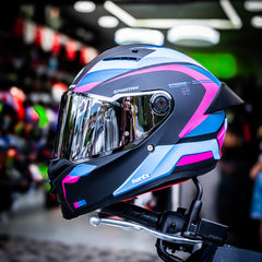 Casco integral Spartan Fenix Turbulence Negro Fucsia