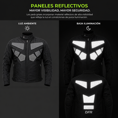 Chaqueta para moto DRF Urban Lite Reflex Negra