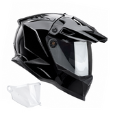Casco multipropósito KNT Dirt X Negro Brillo Solid + Visor Iridium Plata