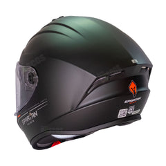 Casco integral Spartan Draken Solid Negro Mate + Visor Iridium Fucsia