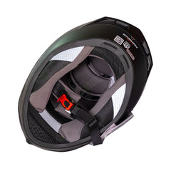 Casco integral Spartan Draken Solid Negro Mate + Visor Iridium Fucsia