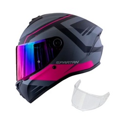 Casco integral Spartan Draken Aircraft Fucsia + Visor iridium