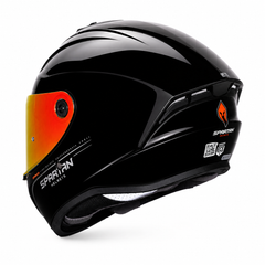Casco integral Spartan Draken Solid Negro Brillo + Visor Rojo