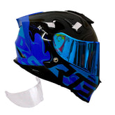 Casco Integral X-Sports V151 Elements Azul + Visor Iridium Azul