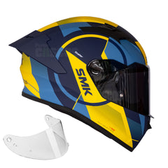 Casco integral SMK Stellar Faro Azul Amarillo