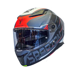 Casco integral Spartan Panther SV Flight Gris Rojo anaranjado