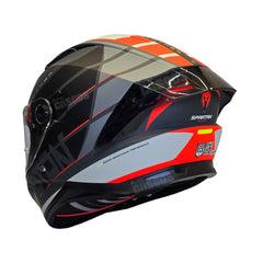 Casco integral Spartan Panther SV Flight Gris Rojo Anaranjado