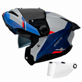 Casco Abatible Spartan Ghostfighter Komb Gris claro azul rojo