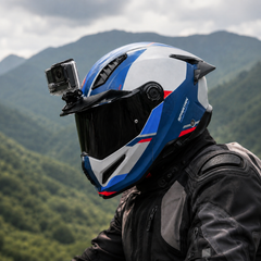 Casco Abatible Spartan Ghostfighter Komb Blanco azul rojo