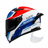 Casco integral MT Braker 2 Harmony Blanco Azul Rojo + Visor Humo