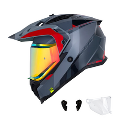 Casco multipropósito Shaft MX360 Kosh Gris Rojo Brillo