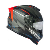 Casco Integral X-Sports V151 Kozmik Gris Rojo