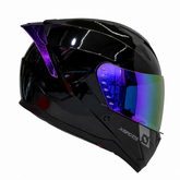 Casco Integral X-Sports M67 Negro brillo Visor Iridium Morado