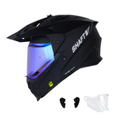 Casco multipropósito Shaft MX360 Negro Mate visor Iridium Azul
