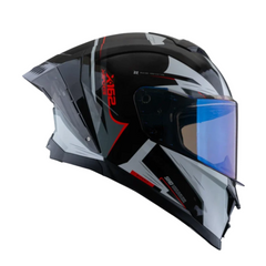 Casco integral X-sports 162 Maverix Gris Blanco Rojo Brillo