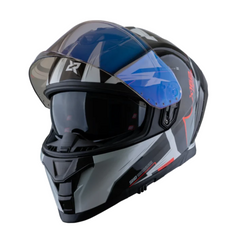 Casco integral X-sports 162 Maverix Gris Blanco Rojo Brillo