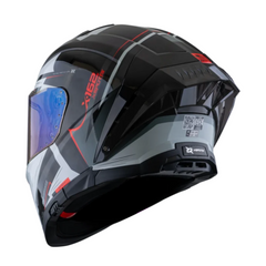 Casco integral X-sports 162 Maverix Gris Blanco Rojo Brillo