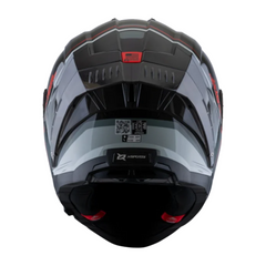 Casco integral X-sports 162 Maverix Gris Blanco Rojo Brillo