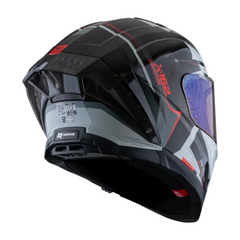 Casco integral X-sports 162 Maverix Gris Blanco Rojo Brillo