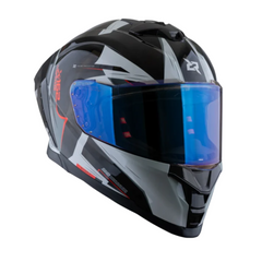 Casco integral X-sports 162 Maverix Gris Blanco Rojo Brillo