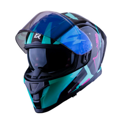 Casco integral X-sports 162 Maverix Turquesa Fucsia